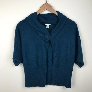 White + Warren Teal Blue 100% Cashmere Cardigan